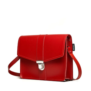 Leather Shoulder Bag - Red-1