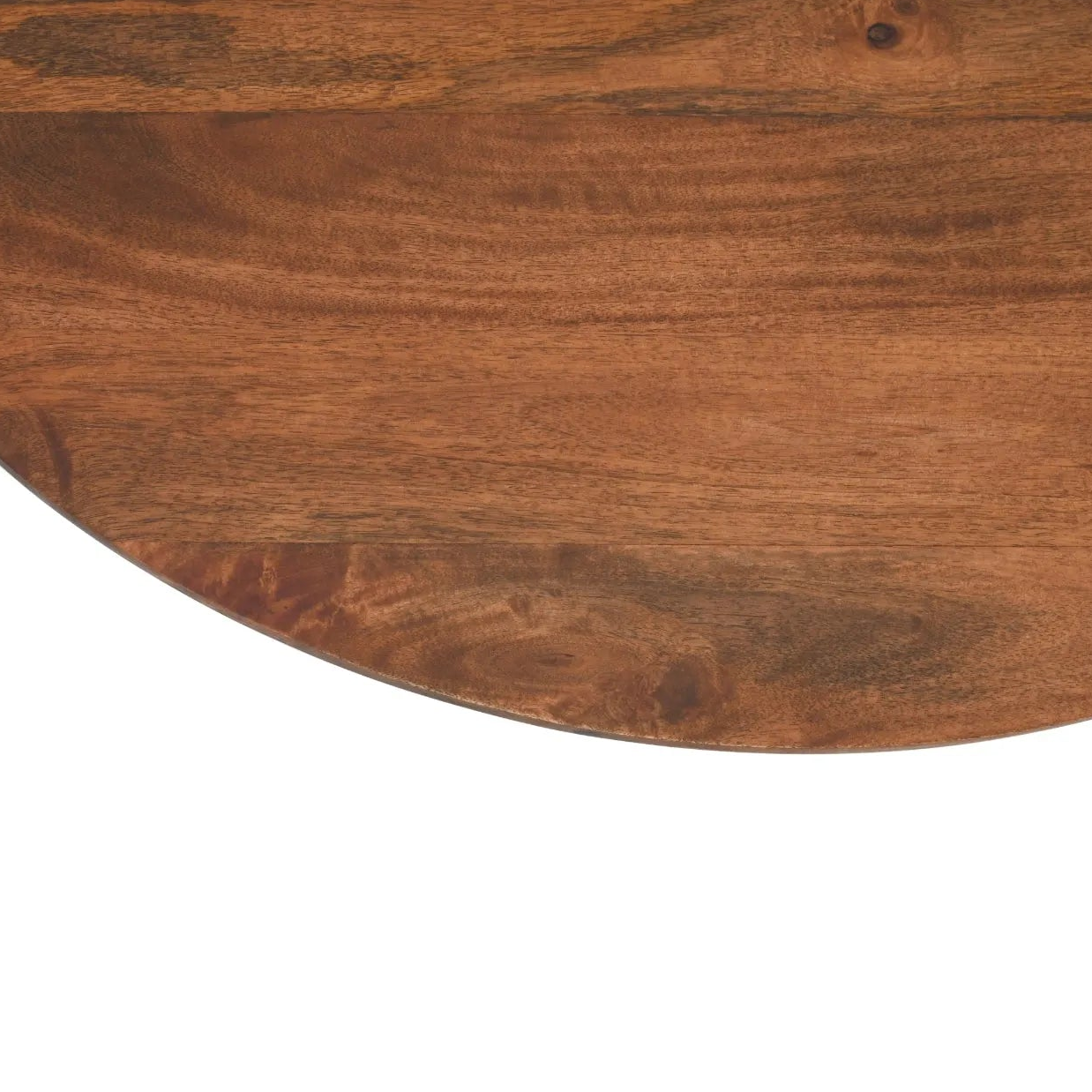 Close-up of a wooden surface with a rich brown color and visible grain pattern.
