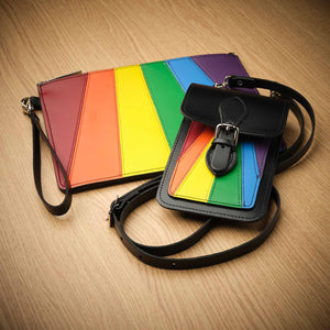 Handmade Leather Folio Case Small - Pride Rainbow-2
