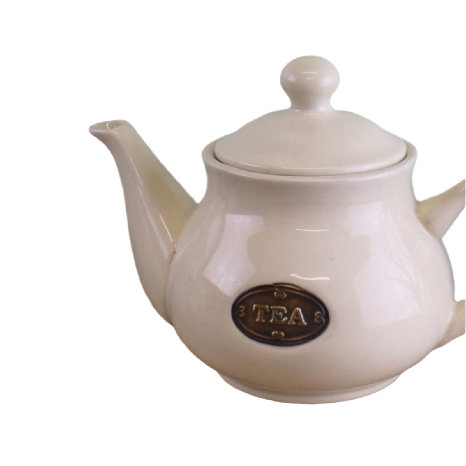 Country Cottage Cream Ceramic Teapot-1