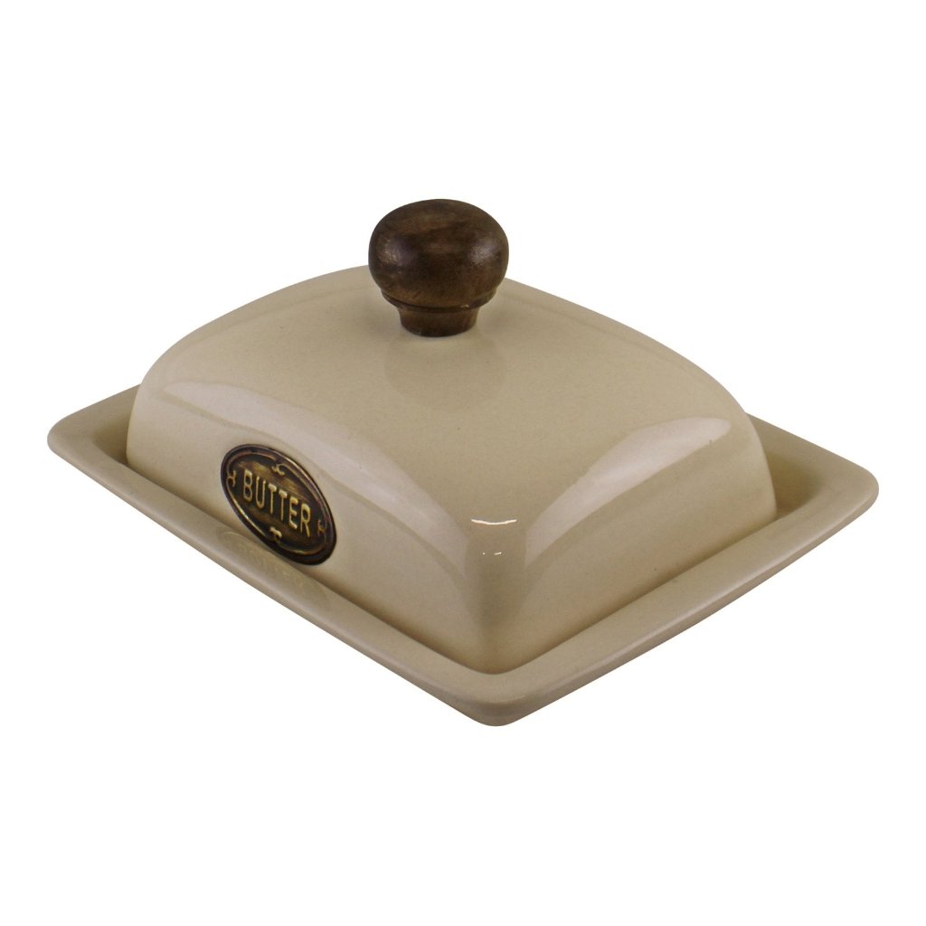 Country Cottage Cream Ceramic Butter Dish-3