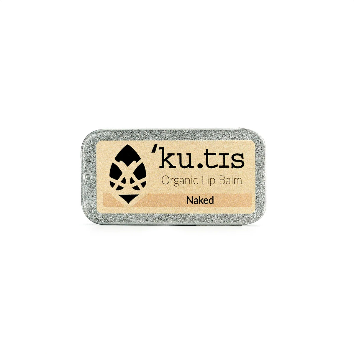 Kutis Naked unscented lip balm in a silver slider tin