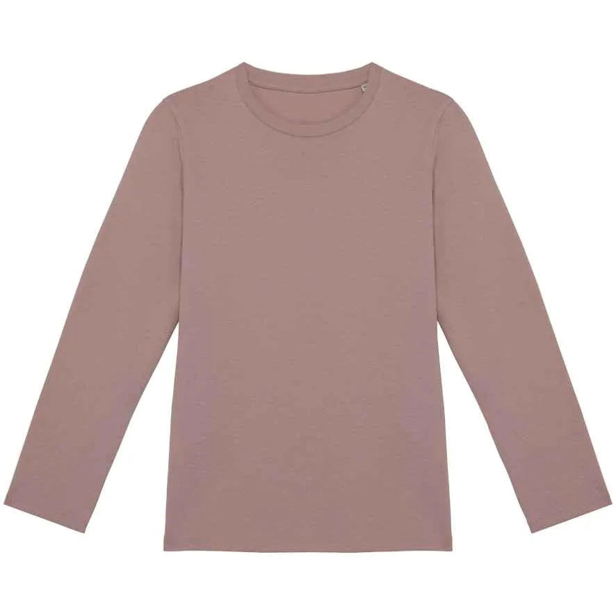 Mauve long-sleeve shirt on a white background