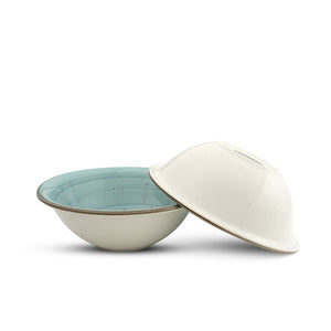 Porcelain Soup-Cereal Bowls Set of 4 Pebble Sea Green 18cm-1