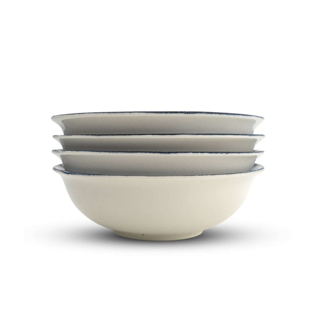 Porcelain Soup-Cereal Bowls Set of 4 Pebble Deep Ocean 17cm-3