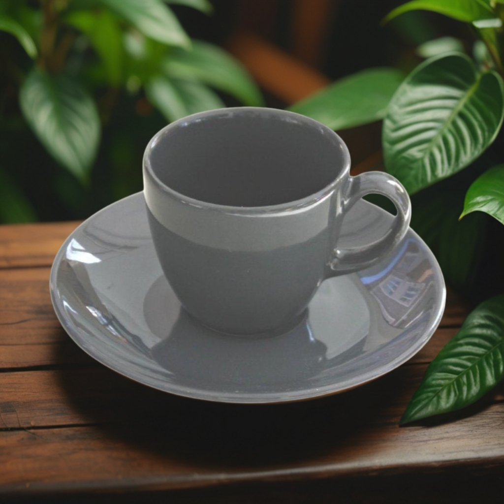 Porcelain Coffee & Tea Cup Espresso Cups Dark Grey