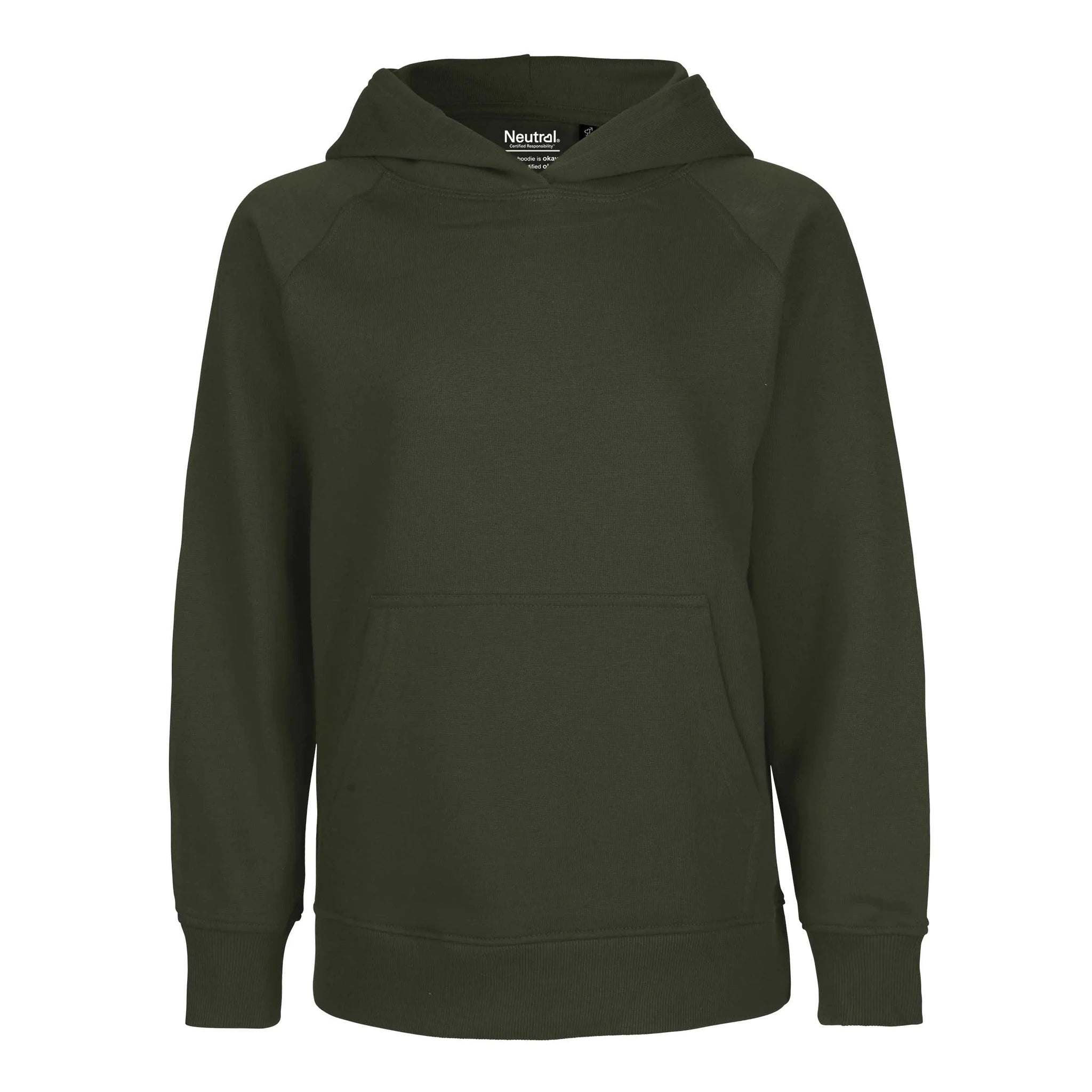 Green hoodie on a white background