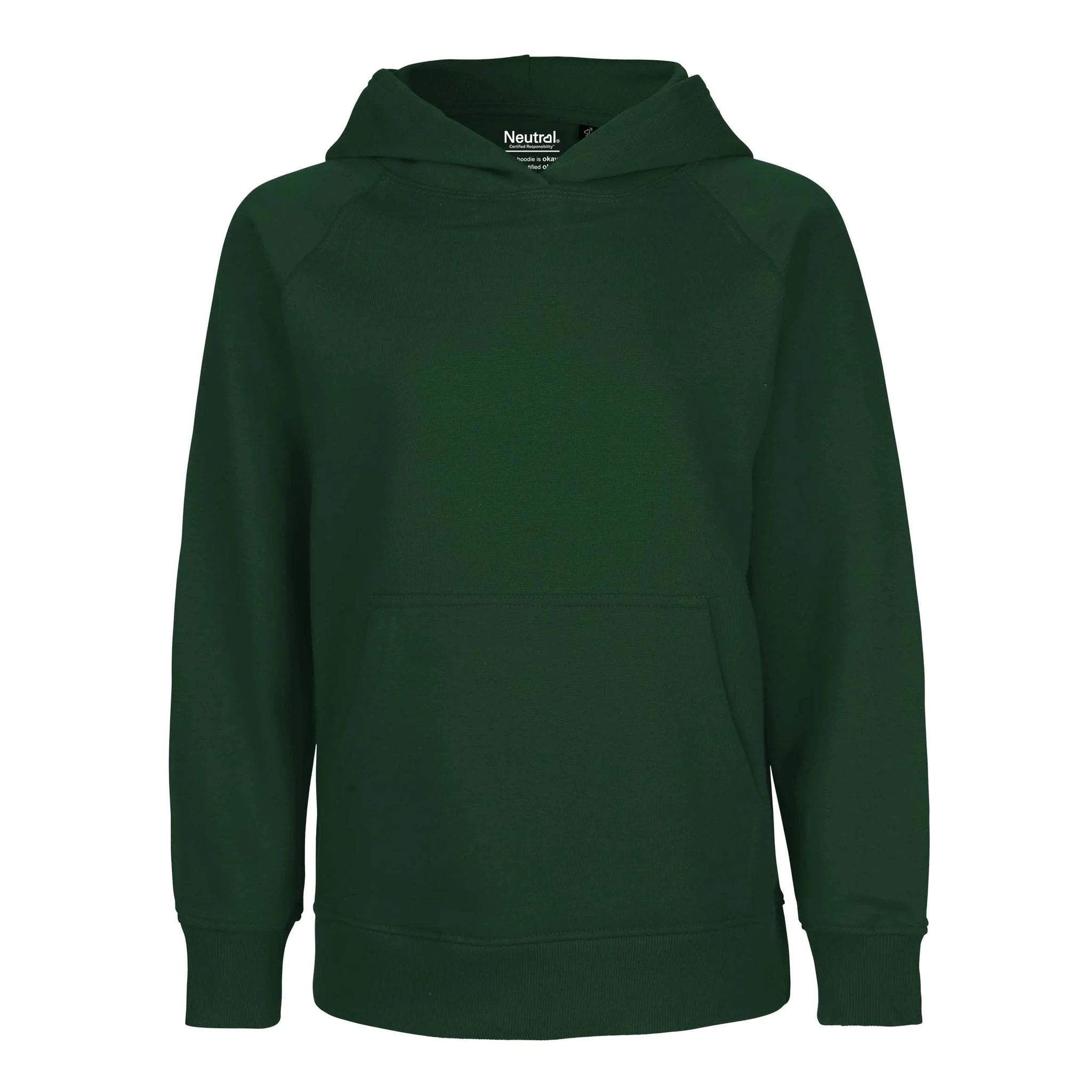Green hoodie on a white background