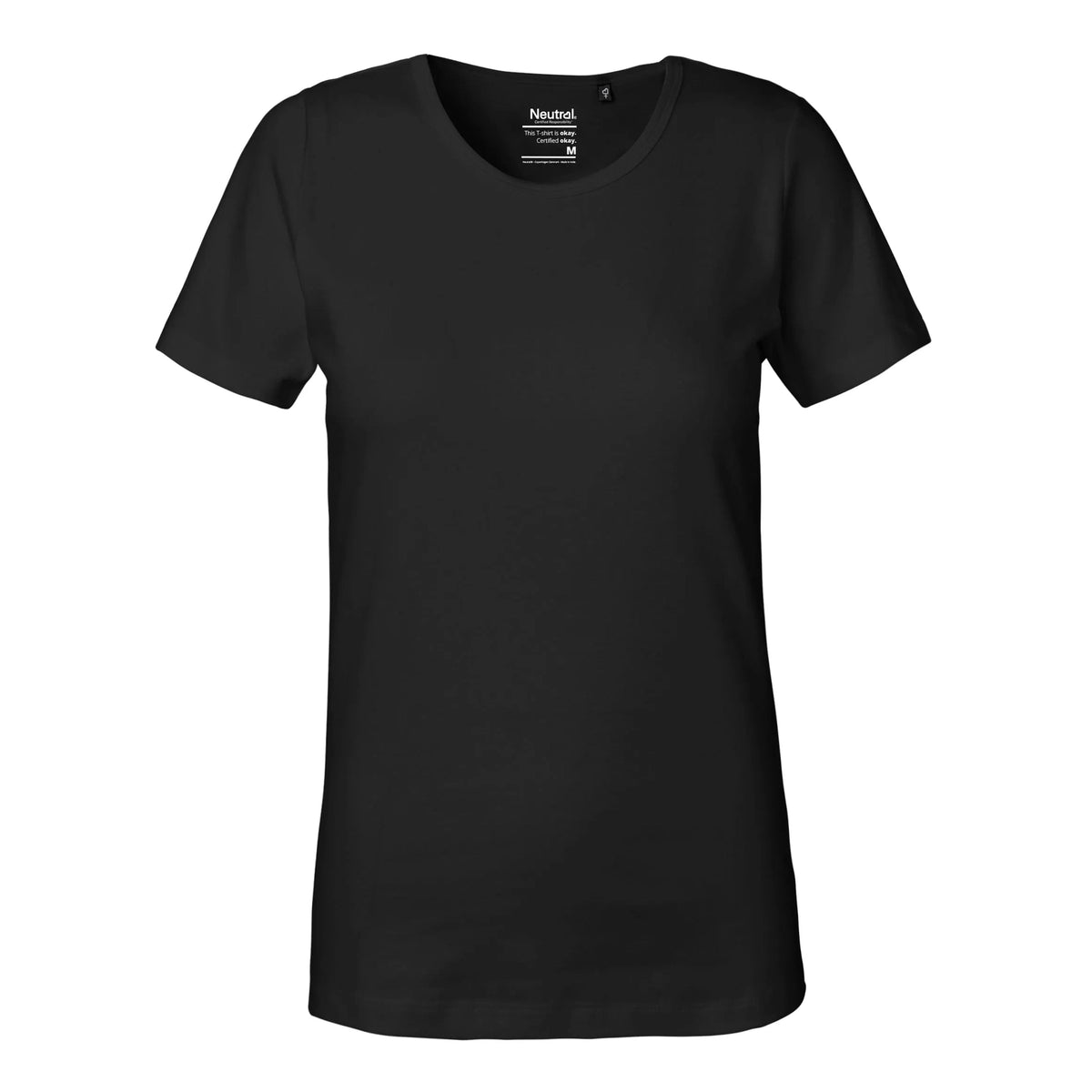 Black t-shirt on a white background