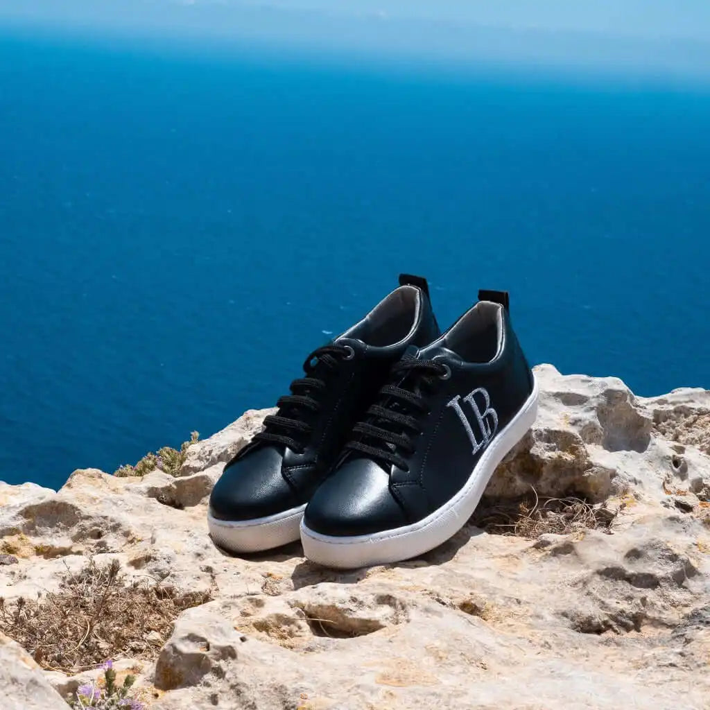 LaBante London Vegan Leather Trainers - LB Black Apple Leather Sneakers Men Apparel & Accessories > Shoes > Mens Sneakers > Vegan Leather Trainers > LB Black Apple Leather Sneakers for Men emmy-jane-boutique.myshopify.com