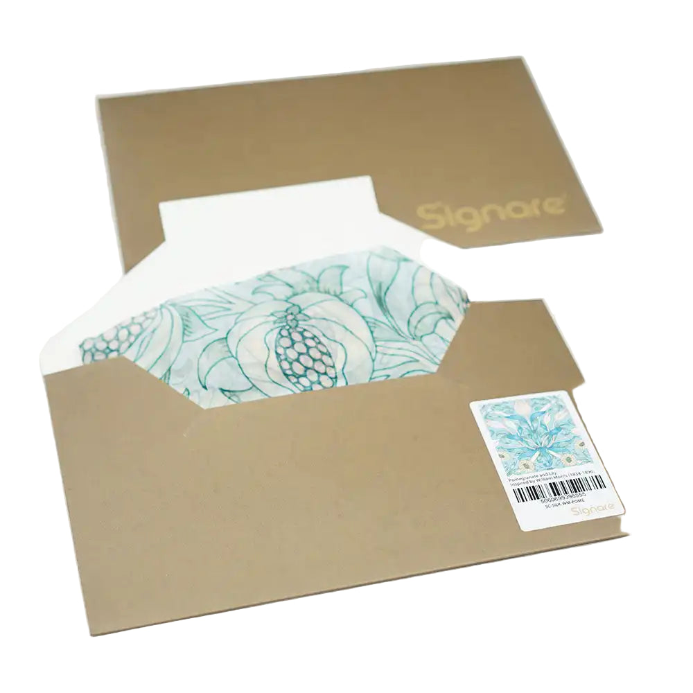 Signare Tapestry William Morris Pomegranate & Lily - 100% Pure Silk Scarf Art Scarf emmy-jane-boutique.myshopify.com