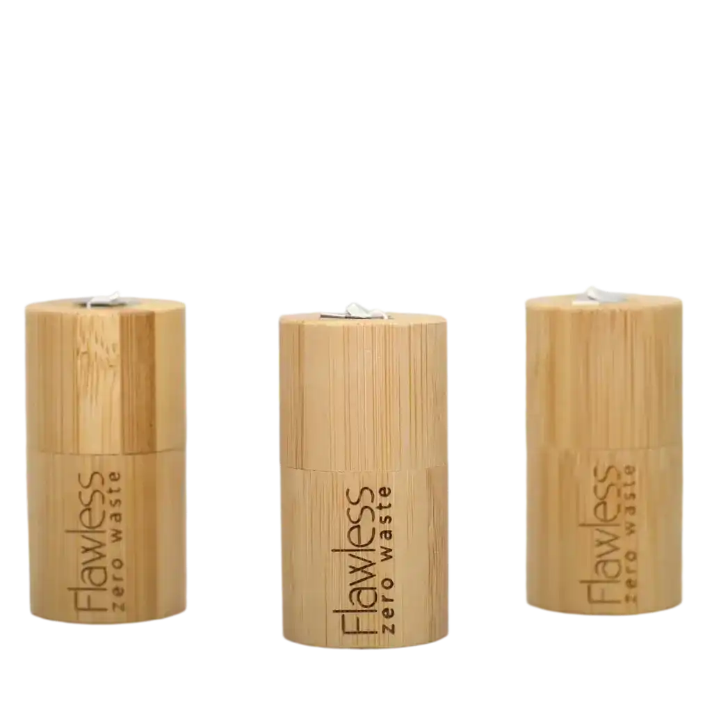 Flawless Compostable Dental Floss with Bamboo Dispenser - Peppermint Health & Beauty > Personal Care > Oral Care > Dental Floss > Eco-Friendly Dental Floss > Plastic-Free Dental Floss >Compostable Dental Floss with Bamboo Dispenser - Peppermint emmy-jane-boutique.myshopify.com