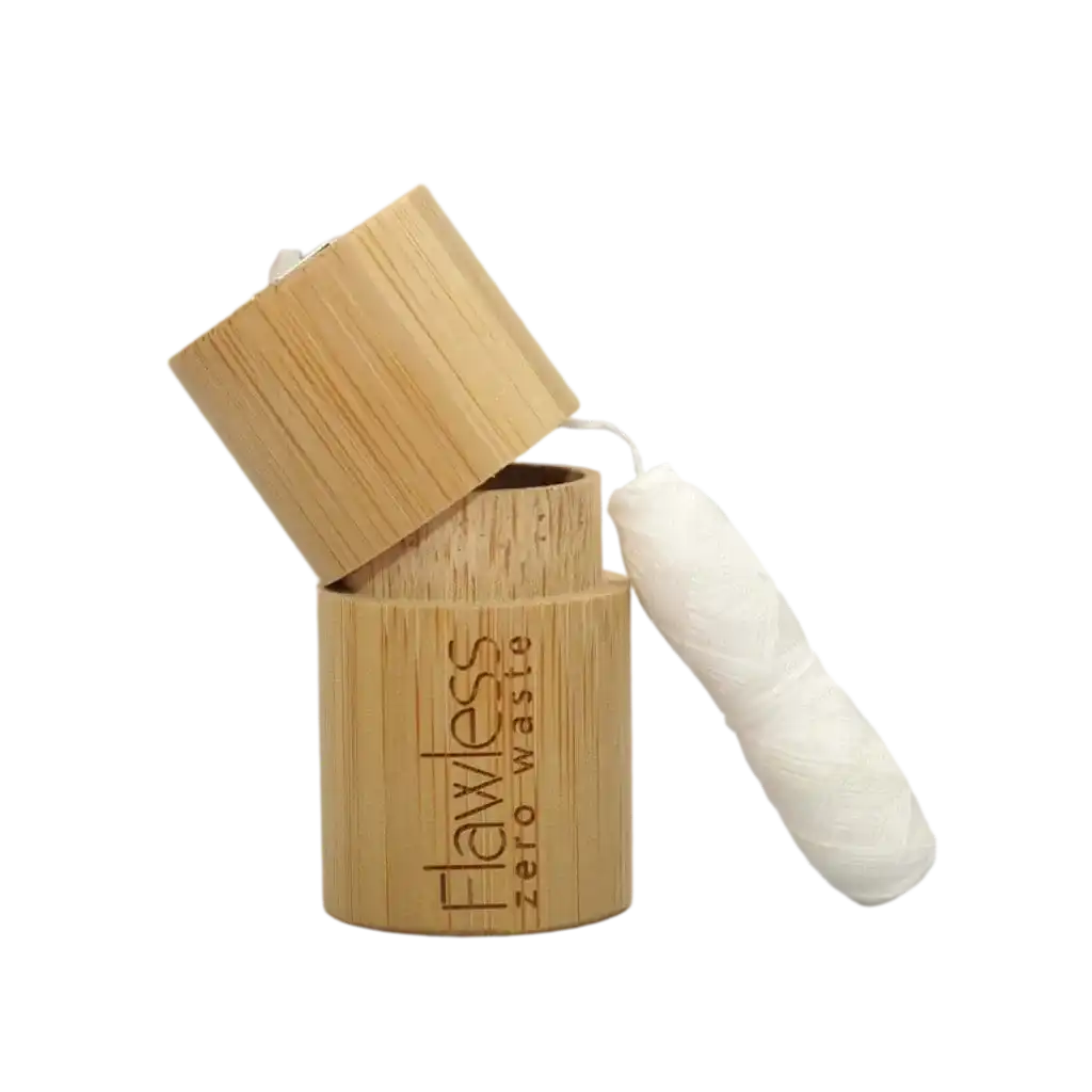 Flawless Compostable Dental Floss with Bamboo Dispenser - Peppermint Health & Beauty > Personal Care > Oral Care > Dental Floss > Eco-Friendly Dental Floss > Plastic-Free Dental Floss >Compostable Dental Floss with Bamboo Dispenser - Peppermint emmy-jane-boutique.myshopify.com