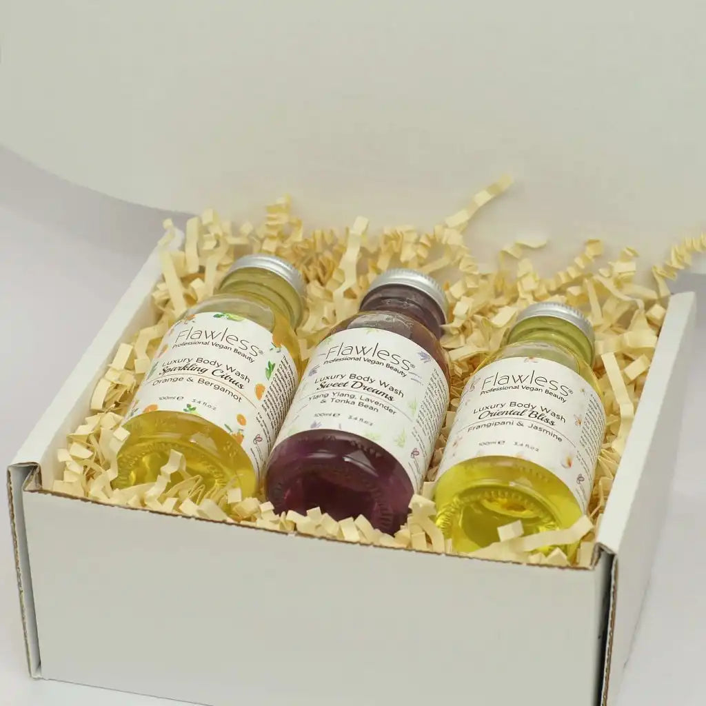 Flawless Body Wash Gift Set -Plastic-Free & Vegan Health & Beauty > Personal Care > Cosmetics > Bath & Body > Body Wash > Aromatherapy Hand & Body Wash > Essential Oil Body Wash Gift Set emmy-jane-boutique.myshopify.com
