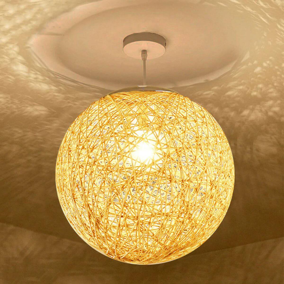 Modern Wicker Rattan Lampshade Ceiling Pendant Lamp Hanging Decoration Lamp~1882-4