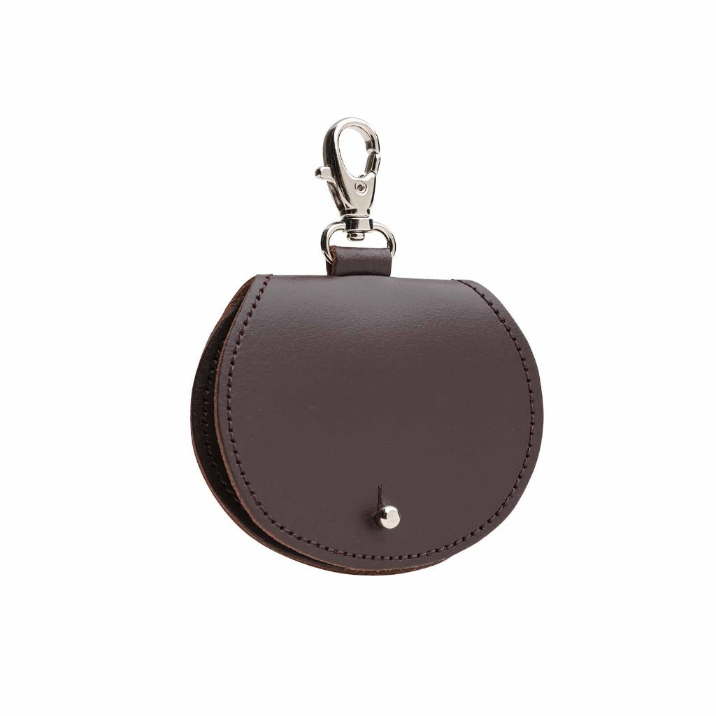 Mini saddle bag coin purse charm - Dark Brown-0