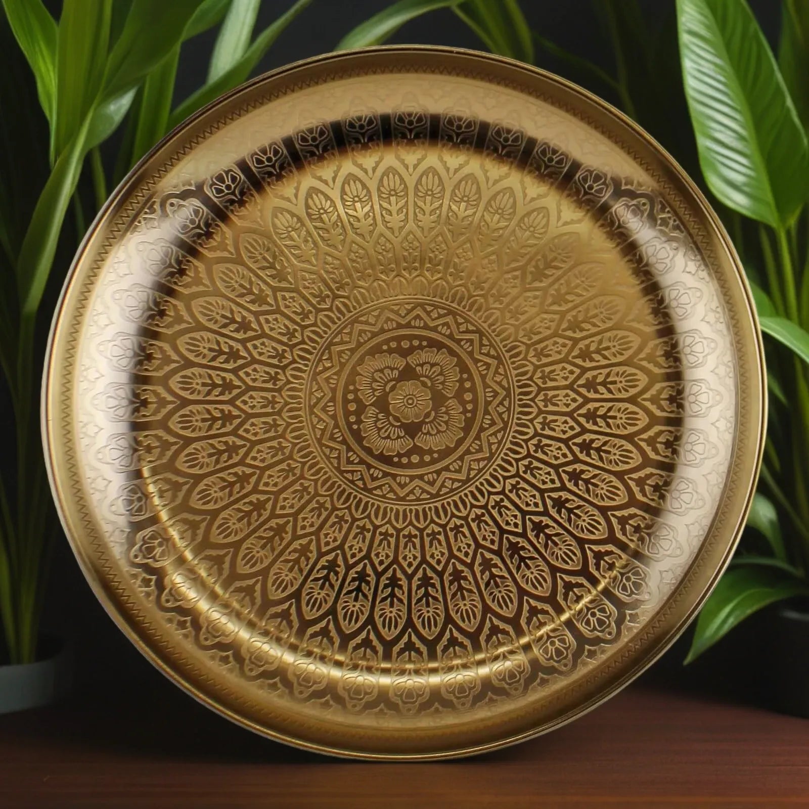 Kasbah Design Decorative Gold Metal Tray-0