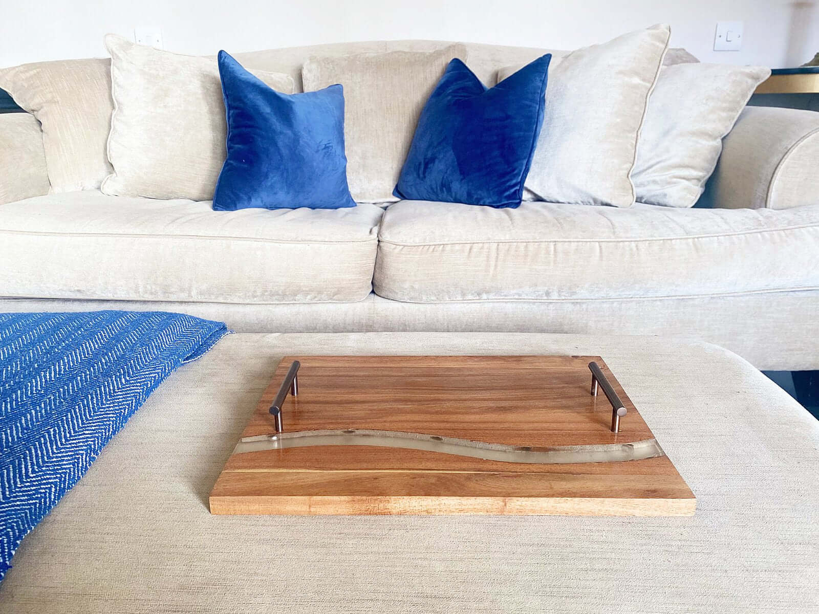 Acacia Wood Tray With Handles-2