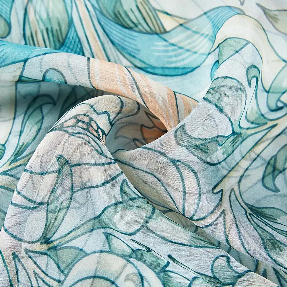 Signare Tapestry William Morris Pomegranate & Lily - 100% Pure Silk Scarf Art Scarf emmy-jane-boutique.myshopify.com