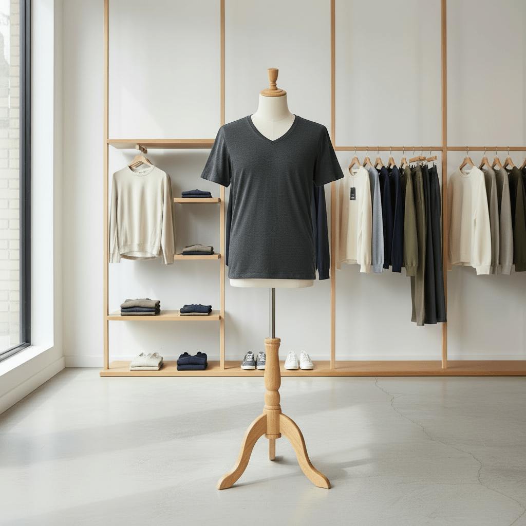 Mens Organic Cotton V-neck T-shirt Black White & Navy Blue