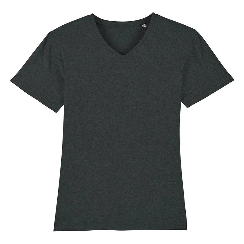 Plain dark gray t-shirt on a white background