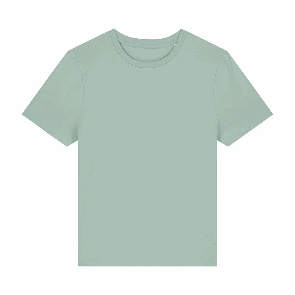 Women's fitted t-shirt in aloe green  organic cotton