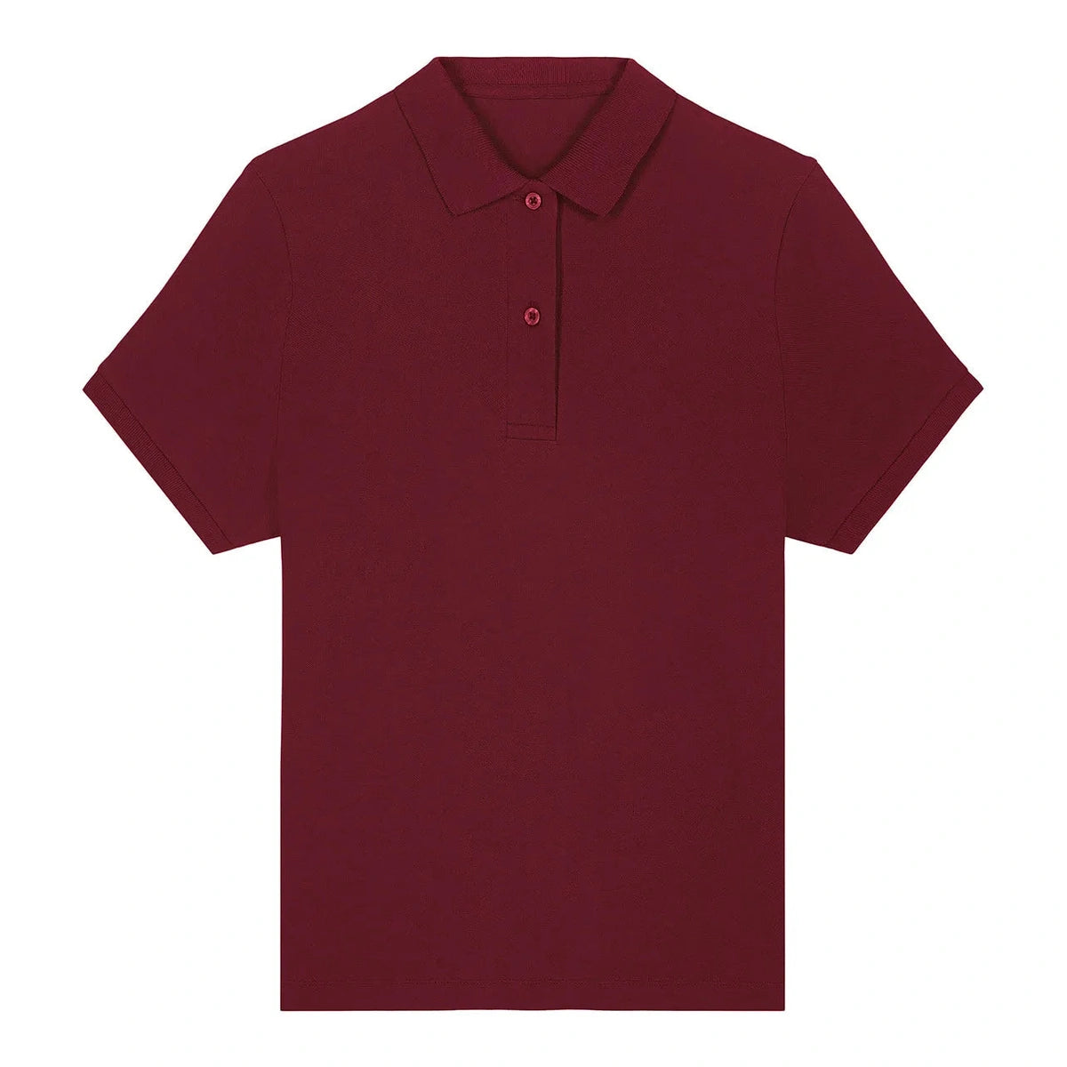 Maroon polo shirt on a white background
