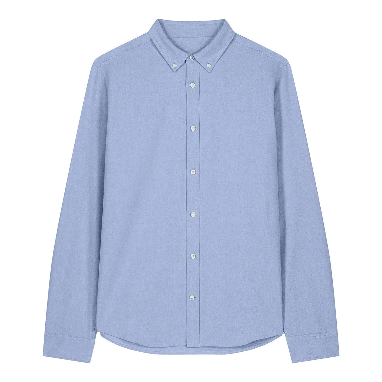 Light blue button-up shirt on a white background