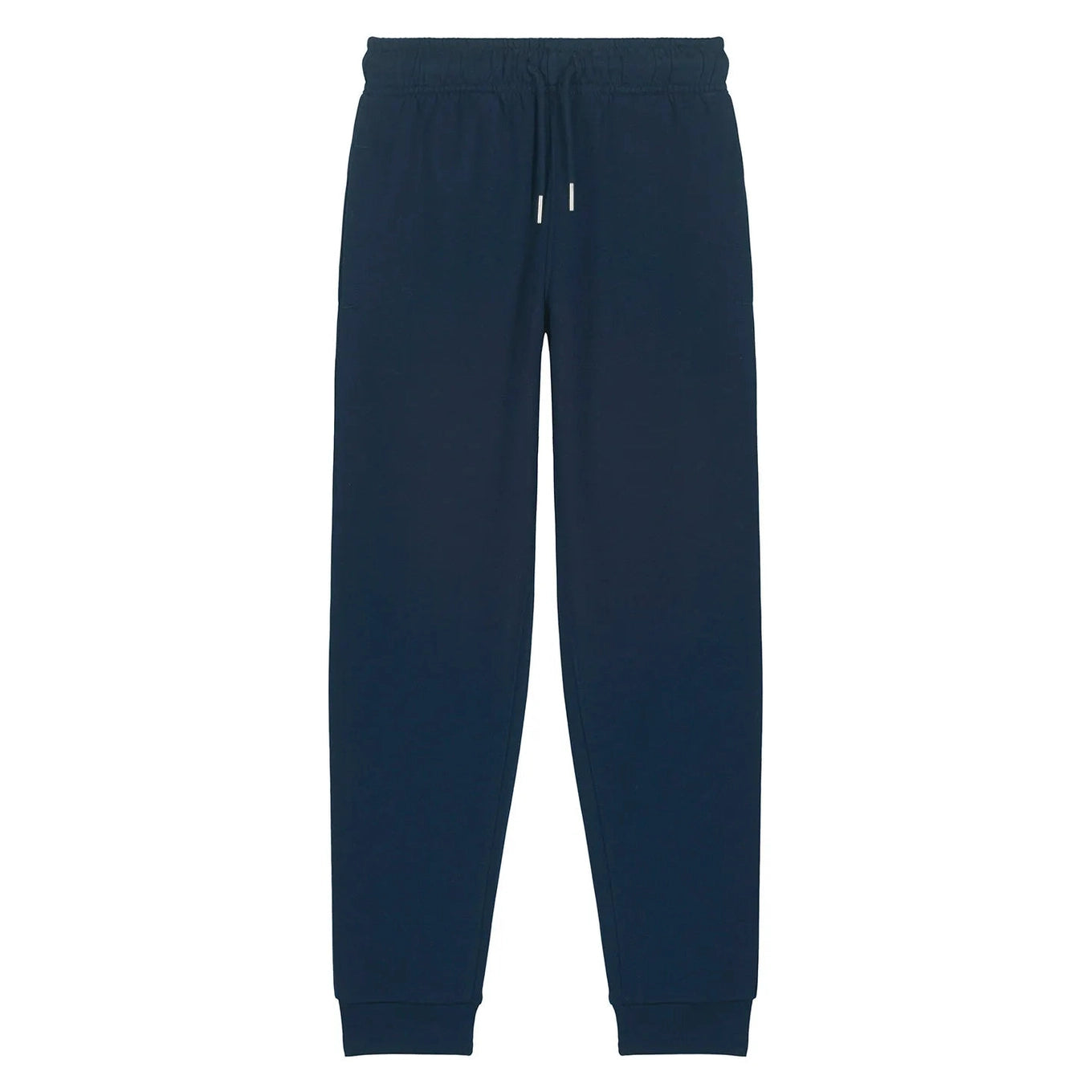 Navy blue sweatpants on a white background