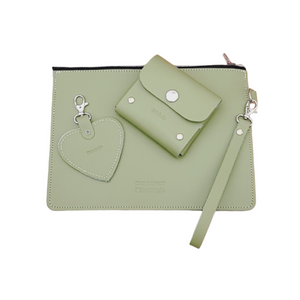 Handmade Leather Sugarcube Plus Collection Gift Set - Sage - Green-1