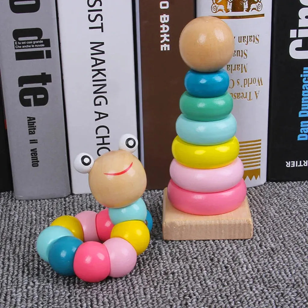 Emmy Jane Wooden Toys For Toddlers - Rainbow Stack Tower Worm Puzzles Baby & Toddler > Baby Toys & Activity Equipment > Baby Activity Toys > Wooden Toys For Toddlers > Rainbow Stack Towers and Worm Puzzles emmy-jane-boutique.myshopify.com