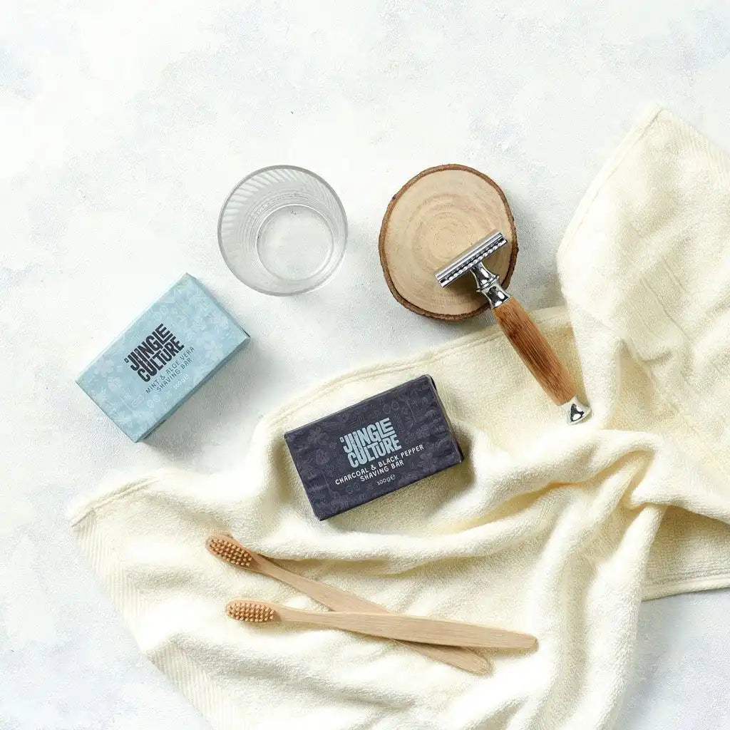 Jungle Culture Eco Bamboo Safety Razor -  Reusable Bamboo Razor & Jute Travel Bag Health & Beauty > Personal Care > Shaving & Grooming > Razors & Razor Blades > Eco-Friendly Razors > Zero Waste Razors emmy-jane-boutique.myshopify.com