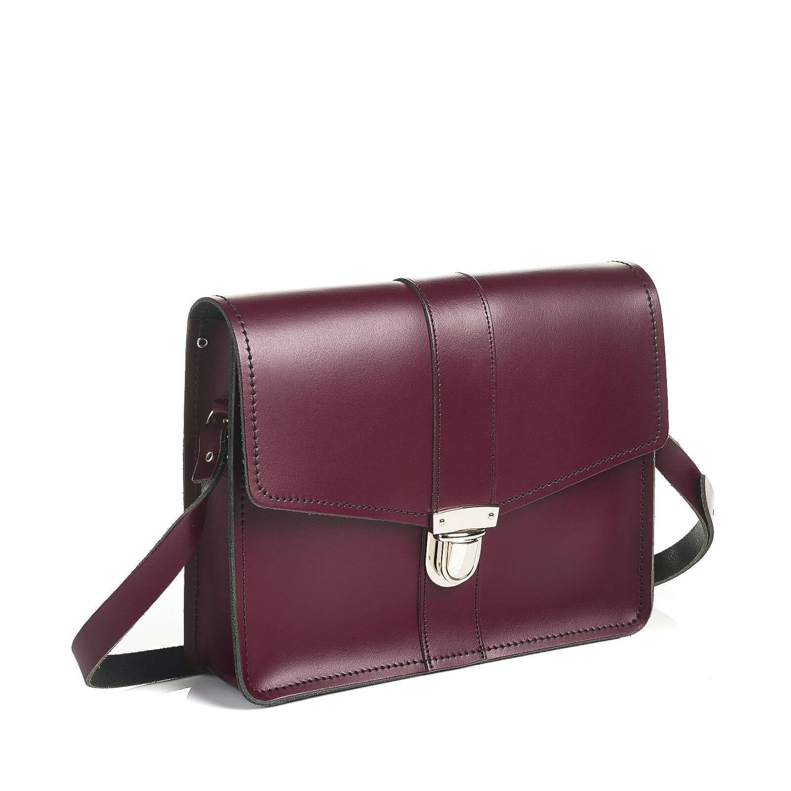 Leather Shoulder Bag - Marsala Red-1