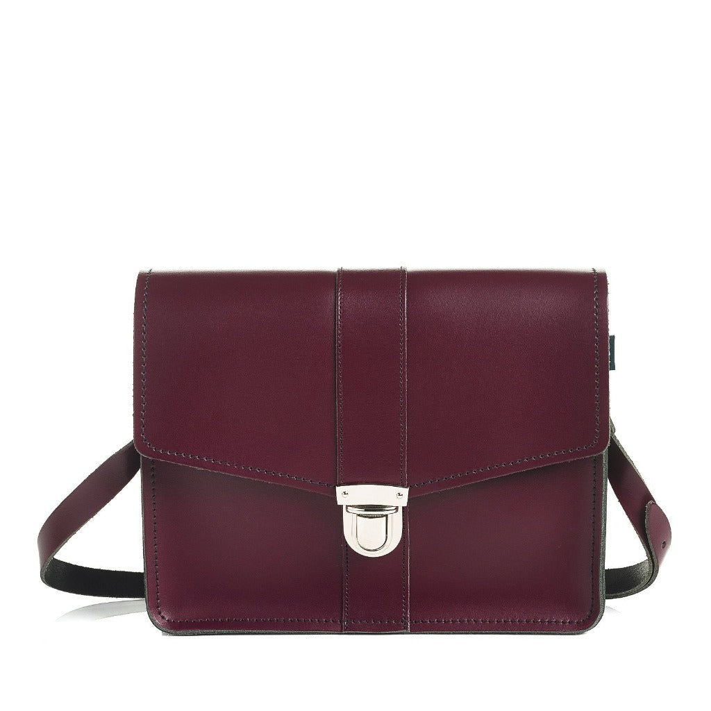 Leather Shoulder Bag - Marsala Red-0