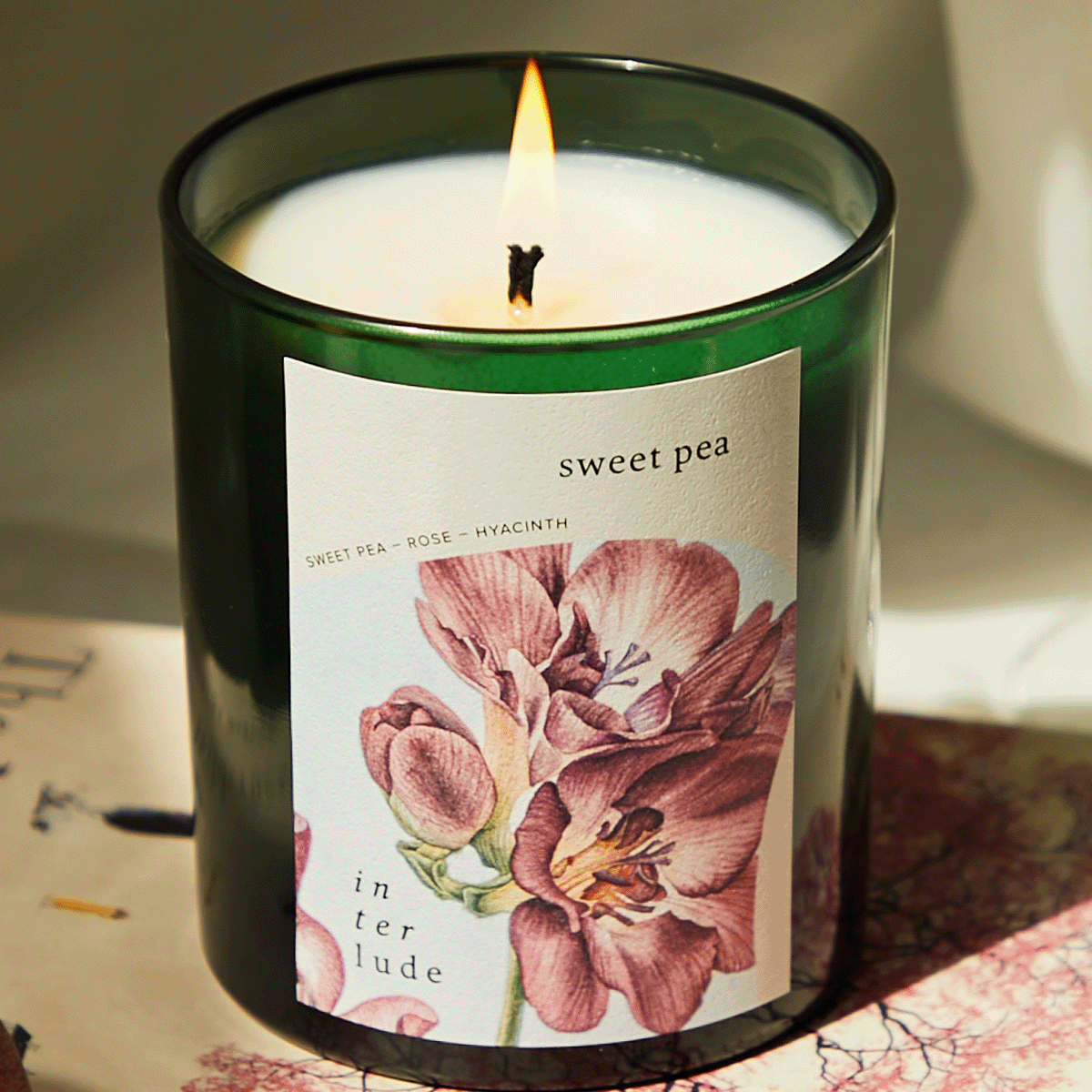 Sweet Pea Scented Candle Handmade From Soy Wax in England