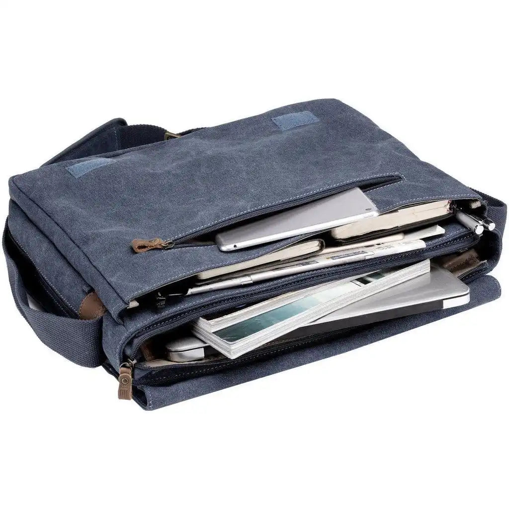 Troop London Canvas Laptop Messenger Bag - Troop London Classic  - 18'' Diagonally Luggage & Bags > Messenger Bags > Canvas Crossbody Bags > Across body Bag > Troop London Bags > Troop London Classic Cross Body Bag > Canvas Laptop Messenger Bag emmy-jane-boutique.myshopify.com