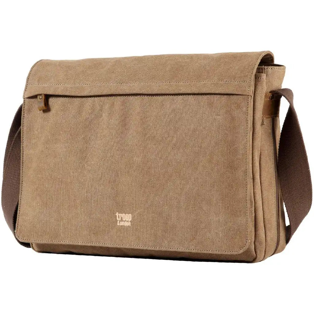 Troop London Canvas Laptop Messenger Bag - Troop London Classic  - 18'' Diagonally Luggage & Bags > Messenger Bags > Canvas Crossbody Bags > Across body Bag > Troop London Bags > Troop London Classic Cross Body Bag > Canvas Laptop Messenger Bag emmy-jane-boutique.myshopify.com