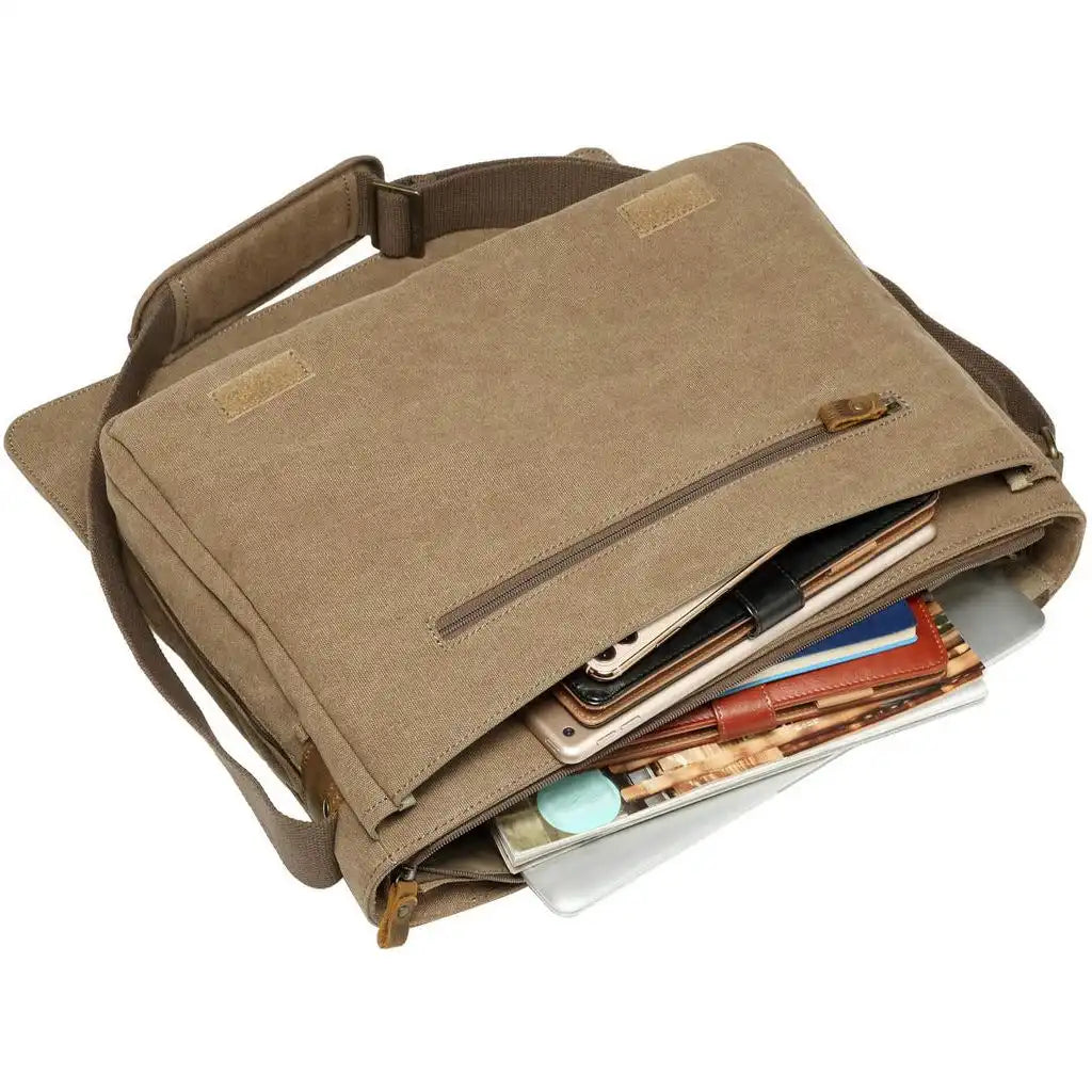 Troop London Canvas Laptop Messenger Bag - Troop London Classic  - 18'' Diagonally Luggage & Bags > Messenger Bags > Canvas Crossbody Bags > Across body Bag > Troop London Bags > Troop London Classic Cross Body Bag > Canvas Laptop Messenger Bag emmy-jane-boutique.myshopify.com