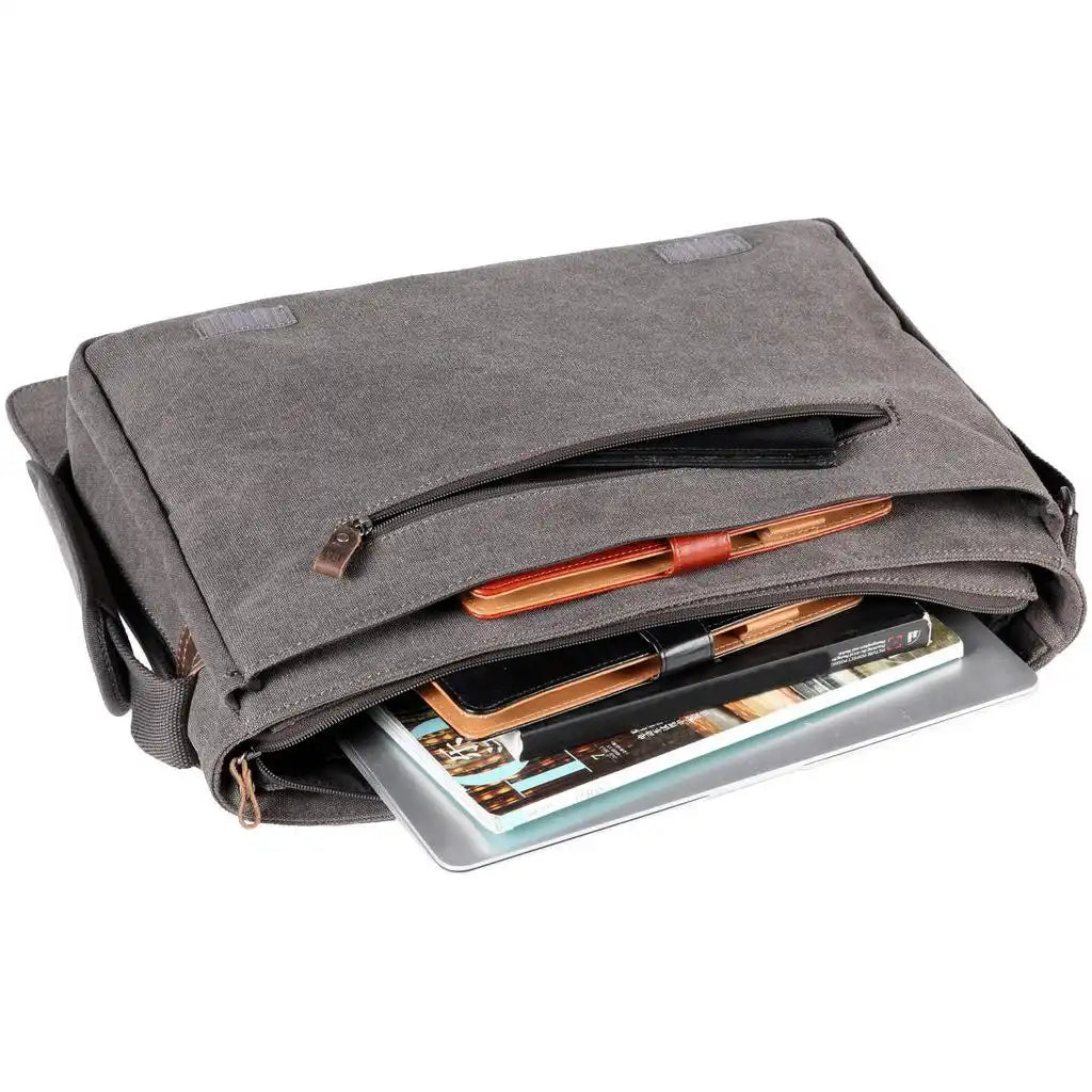 Troop London Canvas Laptop Messenger Bag - Troop London Classic  - 18'' Diagonally Luggage & Bags > Messenger Bags > Canvas Crossbody Bags > Across body Bag > Troop London Bags > Troop London Classic Cross Body Bag > Canvas Laptop Messenger Bag emmy-jane-boutique.myshopify.com