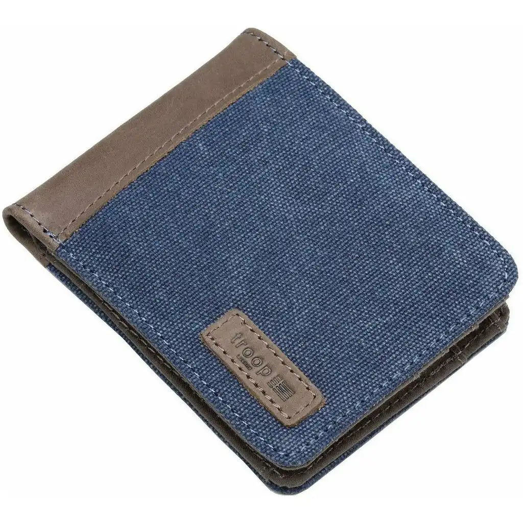 Troop London Canvas Bi-fold Wallet - Blue Brown or Green - Troop London Accessories Apparel & Accessories > Handbags, Wallets & Cases > Mens Wallets > Canvas Bi-fold Wallet > Blue Brown or Green Wallets > Troop London Wallets emmy-jane-boutique.myshopify.com