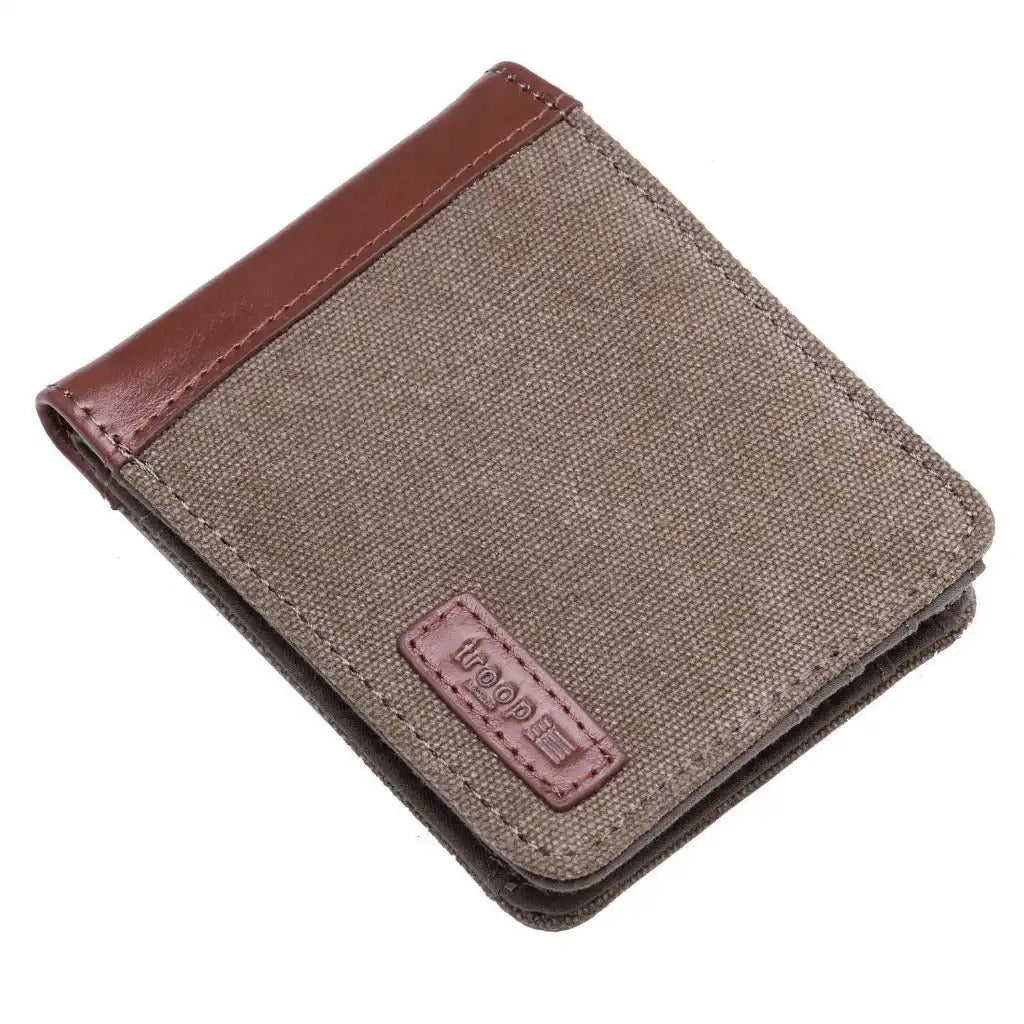Troop London Canvas Bi-fold Wallet - Blue Brown or Green - Troop London Accessories Apparel & Accessories > Handbags, Wallets & Cases > Mens Wallets > Canvas Bi-fold Wallet > Blue Brown or Green Wallets > Troop London Wallets emmy-jane-boutique.myshopify.com
