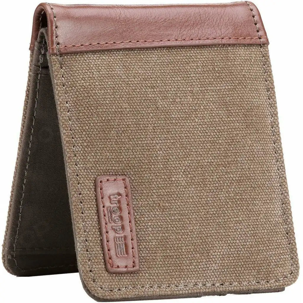 Troop London Canvas Bi-fold Wallet - Blue Brown or Green - Troop London Accessories Apparel & Accessories > Handbags, Wallets & Cases > Mens Wallets > Canvas Bi-fold Wallet > Blue Brown or Green Wallets > Troop London Wallets emmy-jane-boutique.myshopify.com