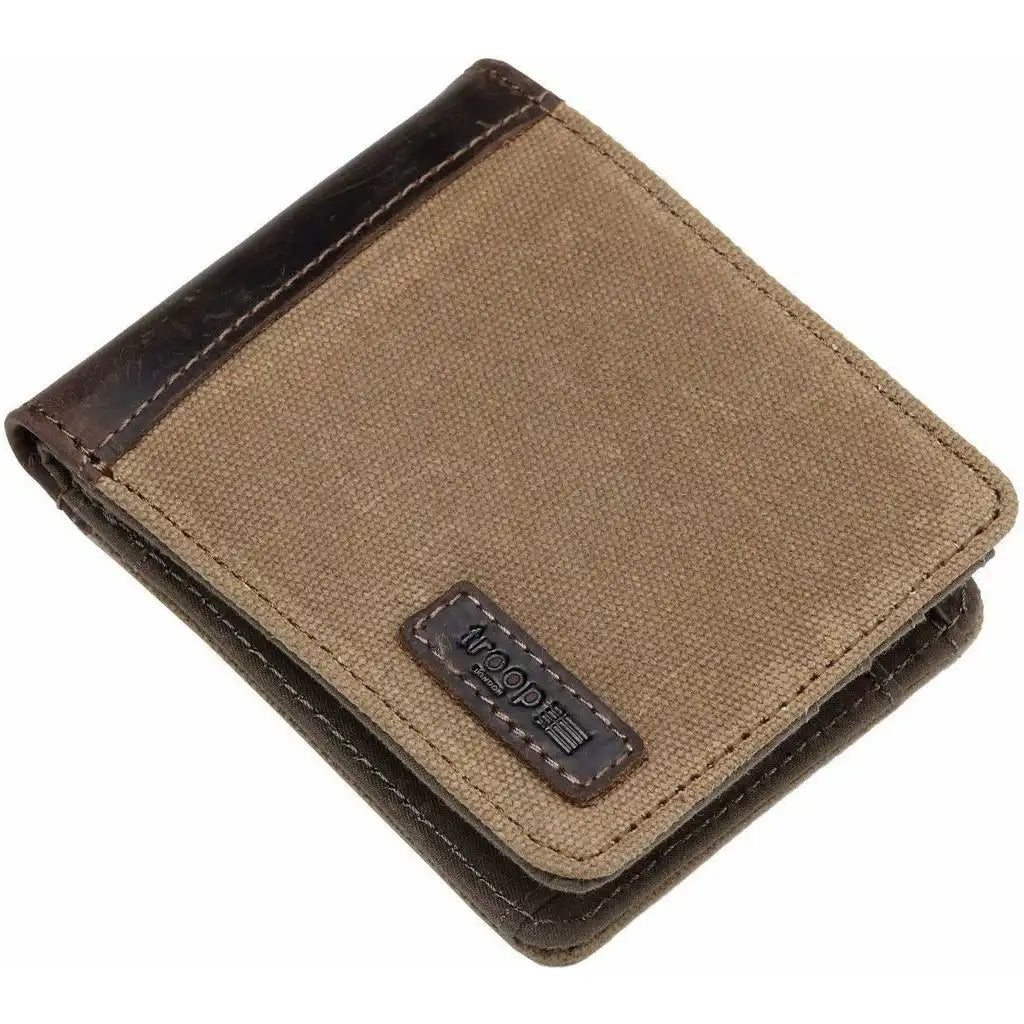 Troop London Canvas Bi-fold Wallet - Blue Brown or Green - Troop London Accessories Apparel & Accessories > Handbags, Wallets & Cases > Mens Wallets > Canvas Bi-fold Wallet > Blue Brown or Green Wallets > Troop London Wallets emmy-jane-boutique.myshopify.com