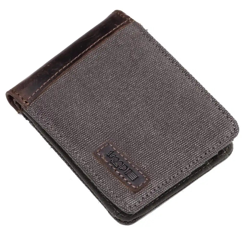 Troop London Canvas Bi-fold Wallet - Blue Brown or Green - Troop London Accessories Apparel & Accessories > Handbags, Wallets & Cases > Mens Wallets > Canvas Bi-fold Wallet > Blue Brown or Green Wallets > Troop London Wallets emmy-jane-boutique.myshopify.com