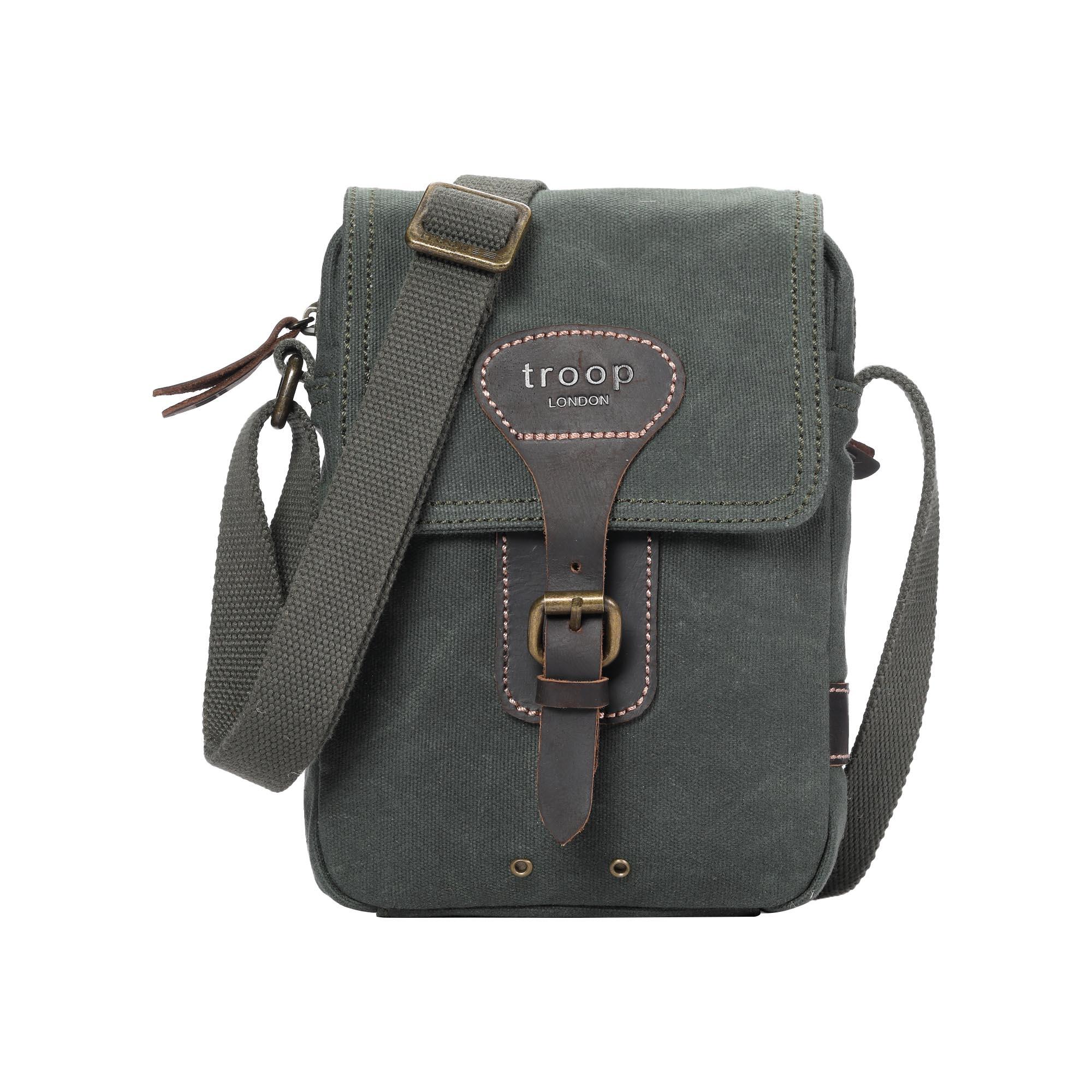 TRP0547 Troop London Heritage Canvas Across body Bag, Small Travel Bag, Shoulder Bag-5