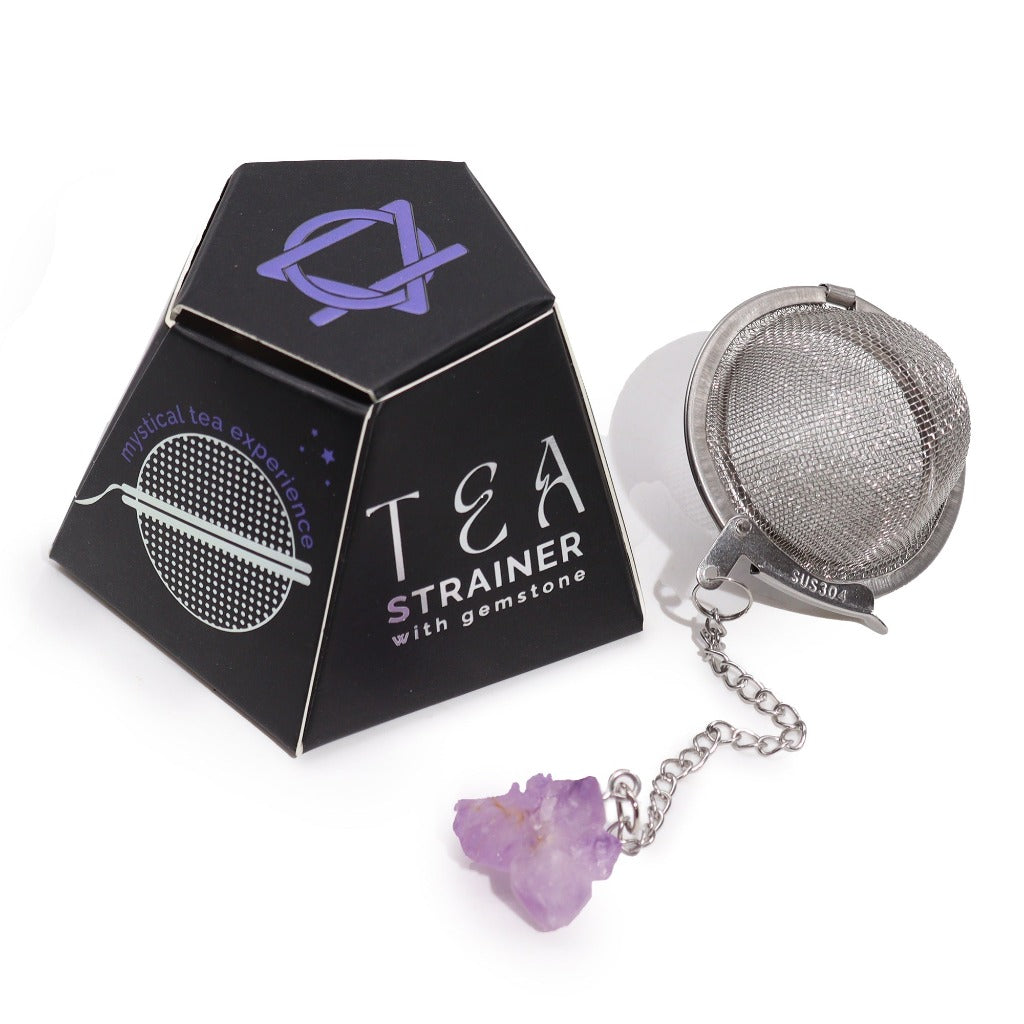 Emmy Jane - Ancient Wisdom Tea Strainer - Raw Gemstone Stainless Steel Tea Strainer- Tea Gift.Are you ready to add a touch of enchantment and elegance to your tea or gemstone collection? Look no further! Our captivating Raw Gemstone Tea Strainers are the perfect addition to your tea-drinking routine. These enchanting accessories are not only a great gift for gemstone connoisseurs but also make for a stunning addition to any tea lover's collection. They are a true fusion of elegance and functionality!