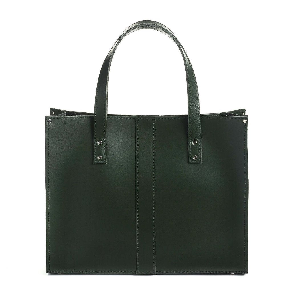 Handmade Leather Shopper - Ivy Green-0