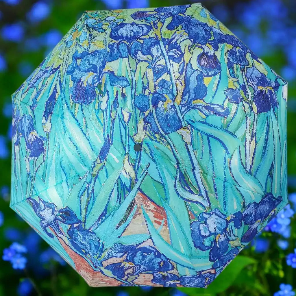 Signare Tapestry Van Gogh Iris - Art Folding Umbrella - Blue Floral Brolly Home & Garden > Parasols & Rain Umbrellas > Van Gogh Iris Umbrella > Art Folding Umbrella > Blue Floral Brolly emmy-jane-boutique.myshopify.com