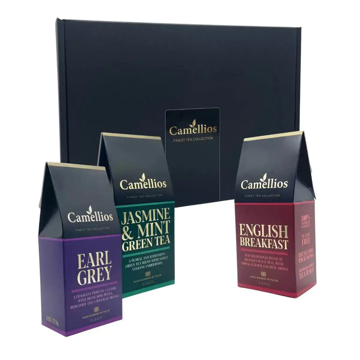 Camellios Tea Gift Box - 3 Classic Tea Blends Food, Beverages & Tobacco > Beverages > Tea & Infusions > Herbal Teas > Herbal Tea Gift Set emmy-jane-boutique.myshopify.com