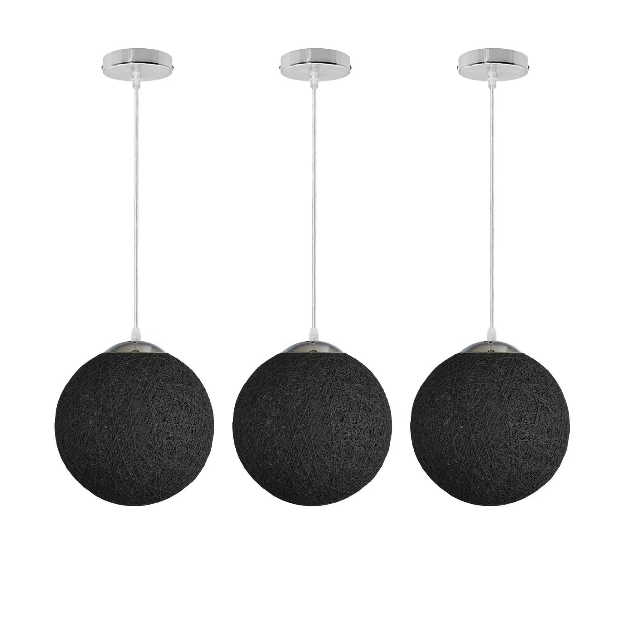 LEDSone Black Ceiling Light with Single Ball Hanging Indoor Lamp Home & Garden > Lighting > Lighting Fixtures > Ceiling Light Fixtures > Bamboo Ceiling Lights > Black Ceiling Lights > Pendant Lights > Bamboo Lights emmy-jane-boutique.myshopify.com